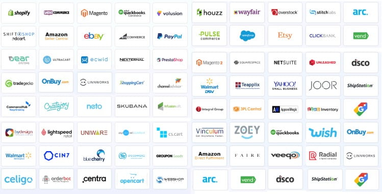 ecommerce ecoommerce integrations supported by propeller1ShoppingCart,Shift4Shop - 3DCart,Amazon,ApparelMagic,ArcDynamic,AspDotNetStorefront,BigCommerce,BlueCherry,ByDesign Freedom,ChannelAdvisor,Cin7,ClickBank,CommerceHub,Cratejoy,CS Cart,CSV Cart,Dear Systems,DSCO,Ebay,Ecwid,Etsy,Feature List,Forecastly,Google Shopping,Groupon,Houzz,Infusionsoft,Integral Group,Joor,Lightspeed Retail,Linnworks,Magento,Neto,NetSuite,Nexternal,OpenCart,Overstock.com,PayPal,PrestaShop,Pulse Commerce,Quickbooks,Radial,Rakuten.com,SalesForce,ShipStation,Shopify,Skubana,SPS Commerce,Squarespace,Stitch Labs,Teapplix,Quickbooks Commerce (Formerly TradeGecko),UltraCart,Uniware ClearConnect,Unleashed,Vend POS,Vin eRetail,Volusion,Walmart Marketplace & DSV,Wayfair,Web Shop Manager,Wish,WooCommerce,XML Cart,Yahoo Stores - Small Business,Zoho Inventory,Faire,OnBuy,OrderBot,Wix,Veeqo,Centra