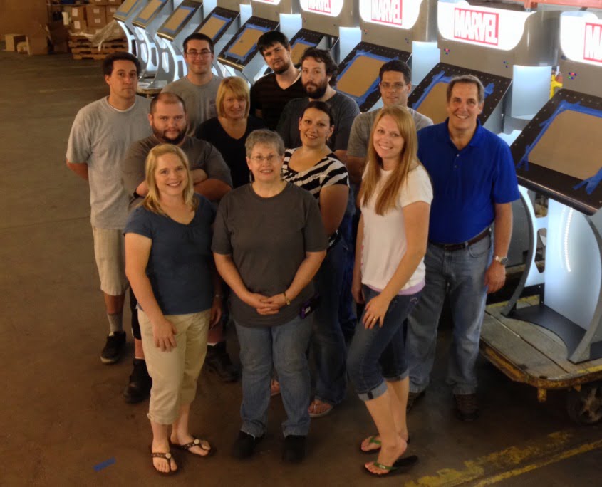 ourteam the staff of propeller inc, mobile 3d face scanner display assembled and manufactured by propeller, marvel logo