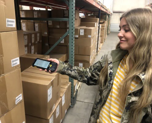 warehouse worker locating product